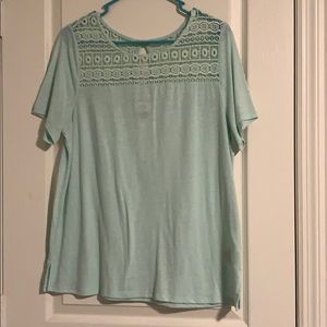 Blue t-shirt with lace